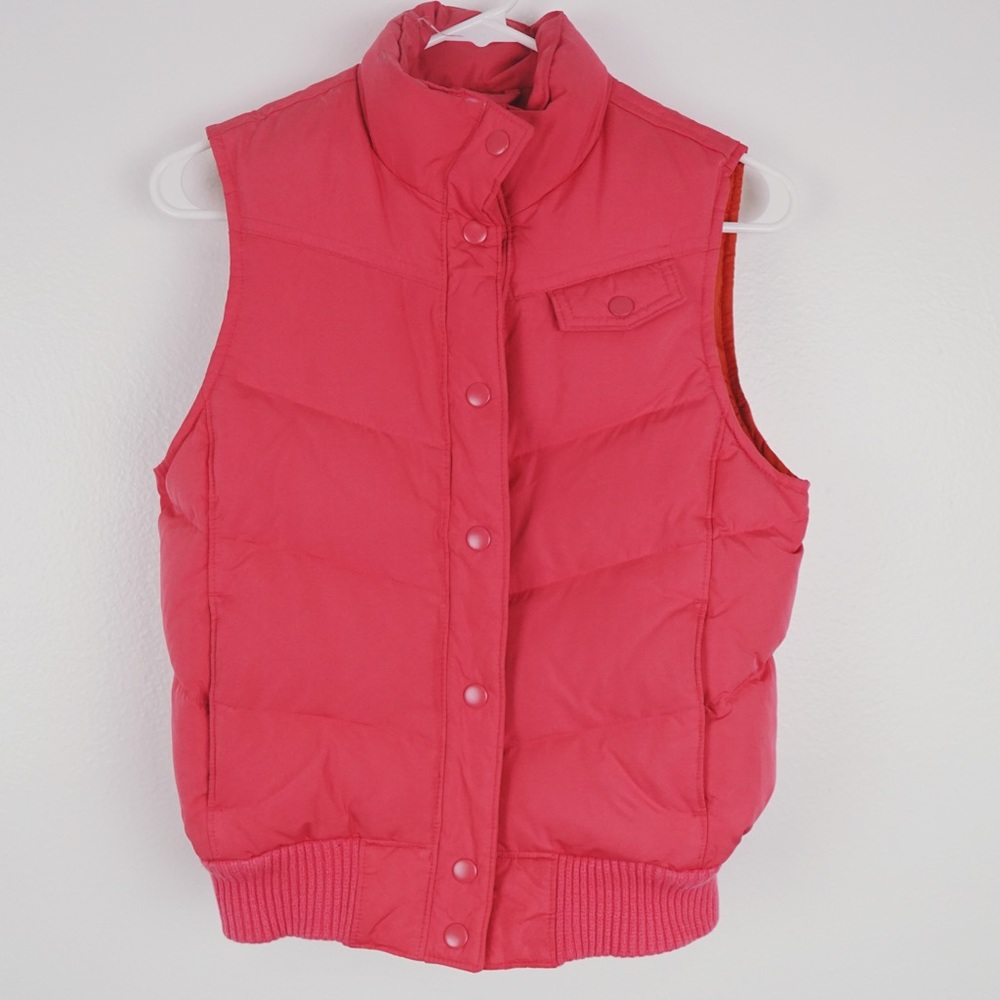 Women’s Pink Gap Puffer Vest With Pockets Size Sml